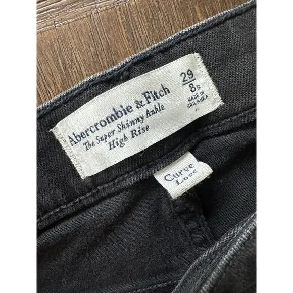 Abercrombie & Fitch Jeans Womens 29 Black The Super Skinny Ankle High Rise Black - Picture 10 of 10